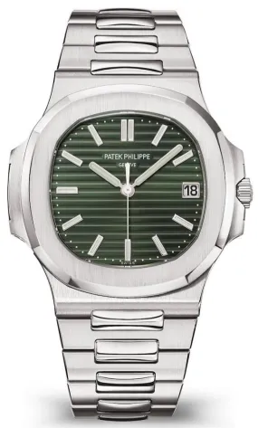 Patek Philippe Nautilus Self-Winding Sunburst Olive-Green Dial Ref # 5711/1A-014