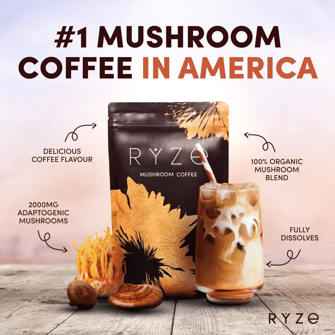 RYZE Organic Mushroom Coffee (60 servings)