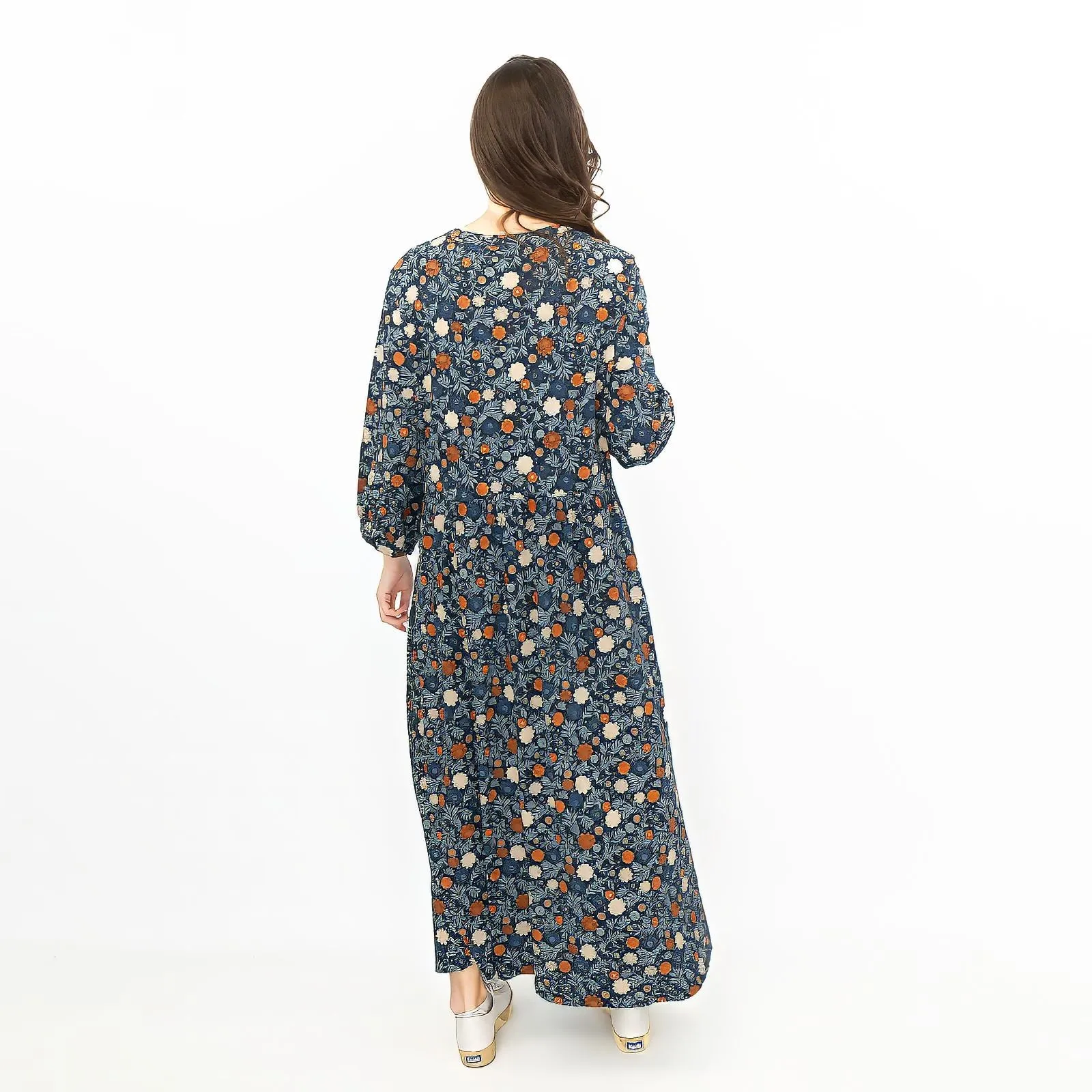 Seasalt Floral Navy Jersey Ankle Length Dress