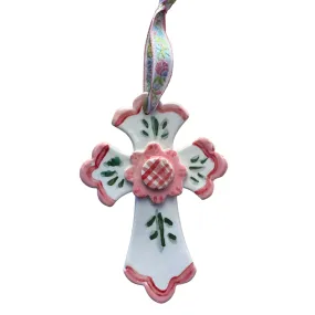 Single Pink Flower Cross