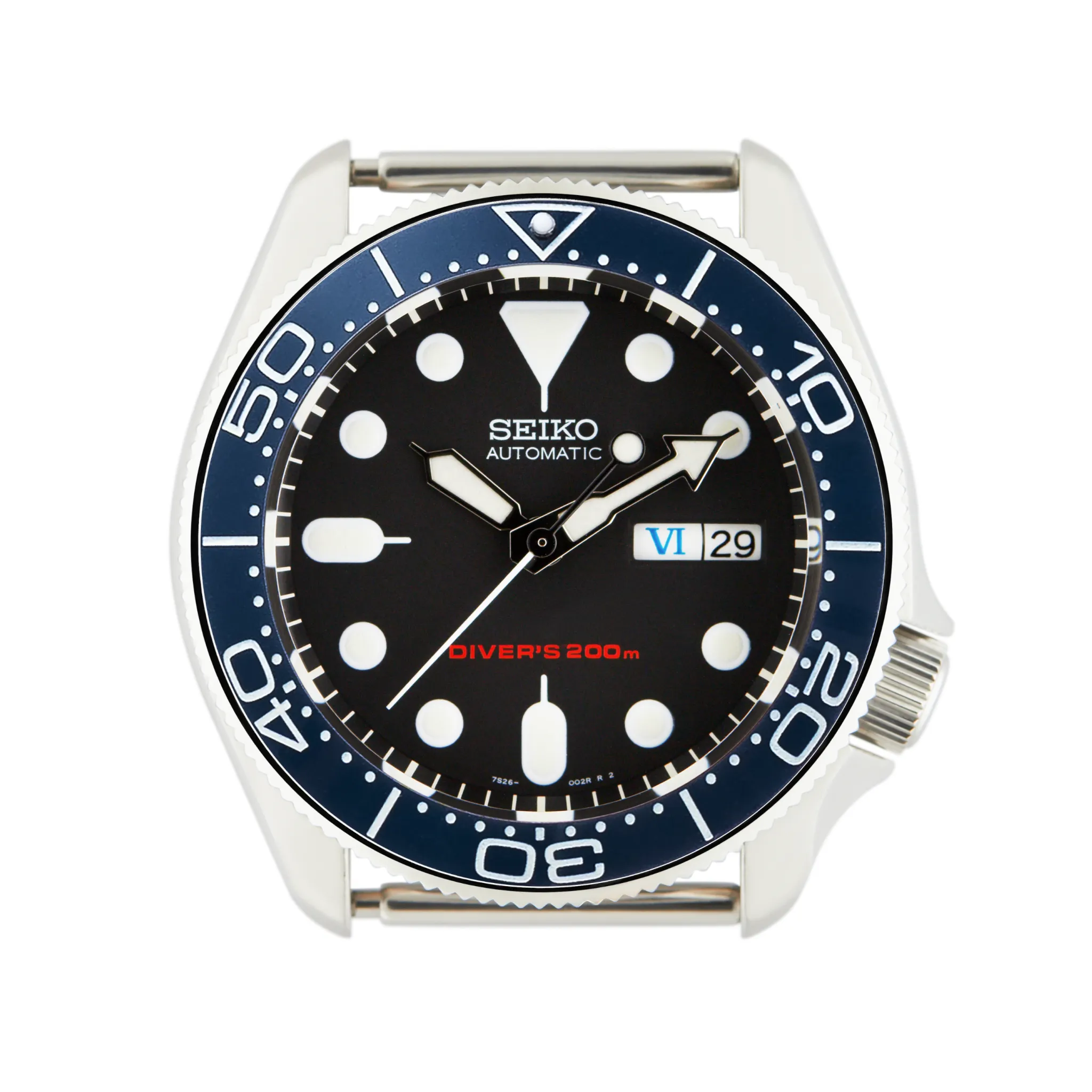 SKX007/SRPD Lumed Ceramic Bezel Insert: SMP style Blue/White