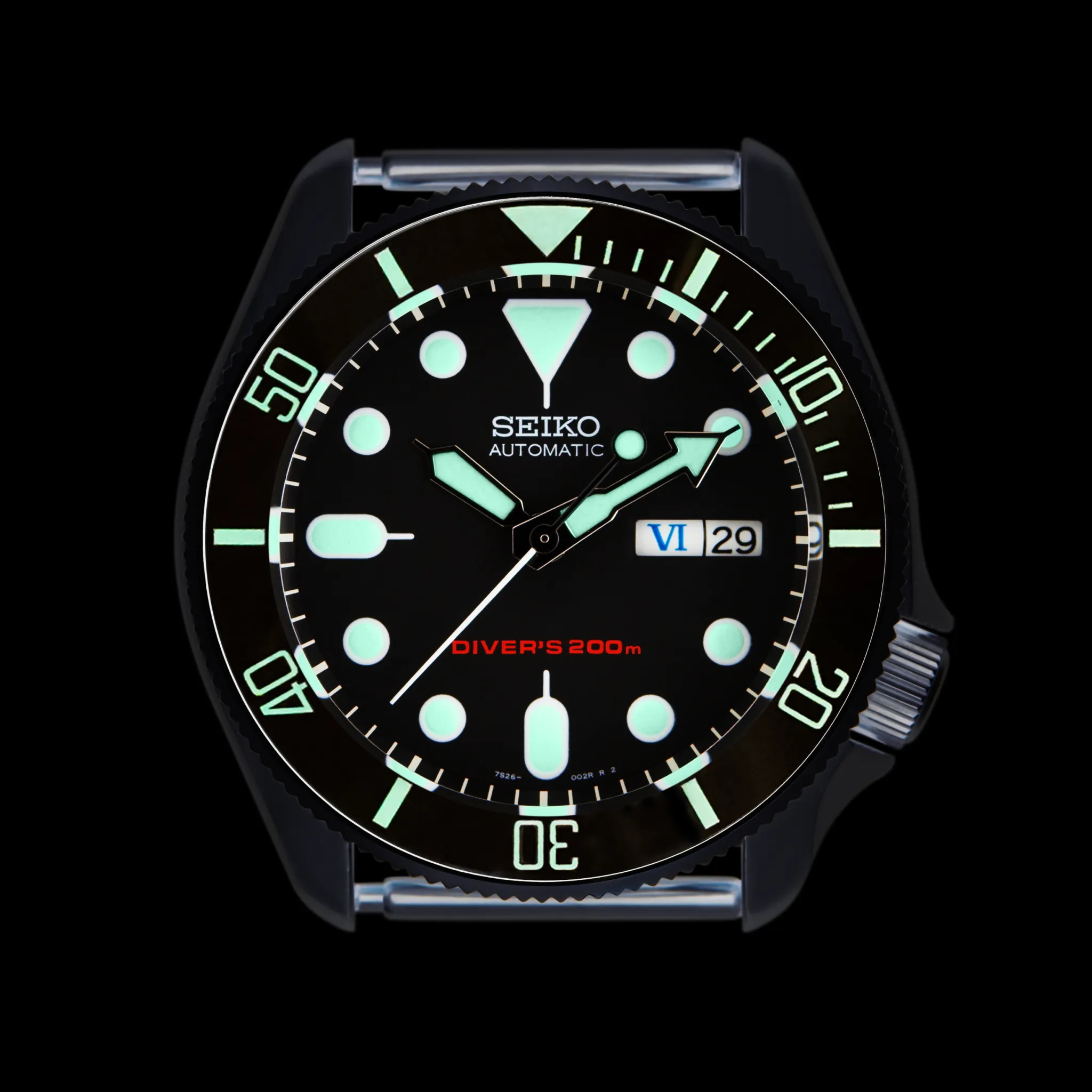 SKX007/SRPD Lumed Ceramic Bezel Insert: Sub style Black/White