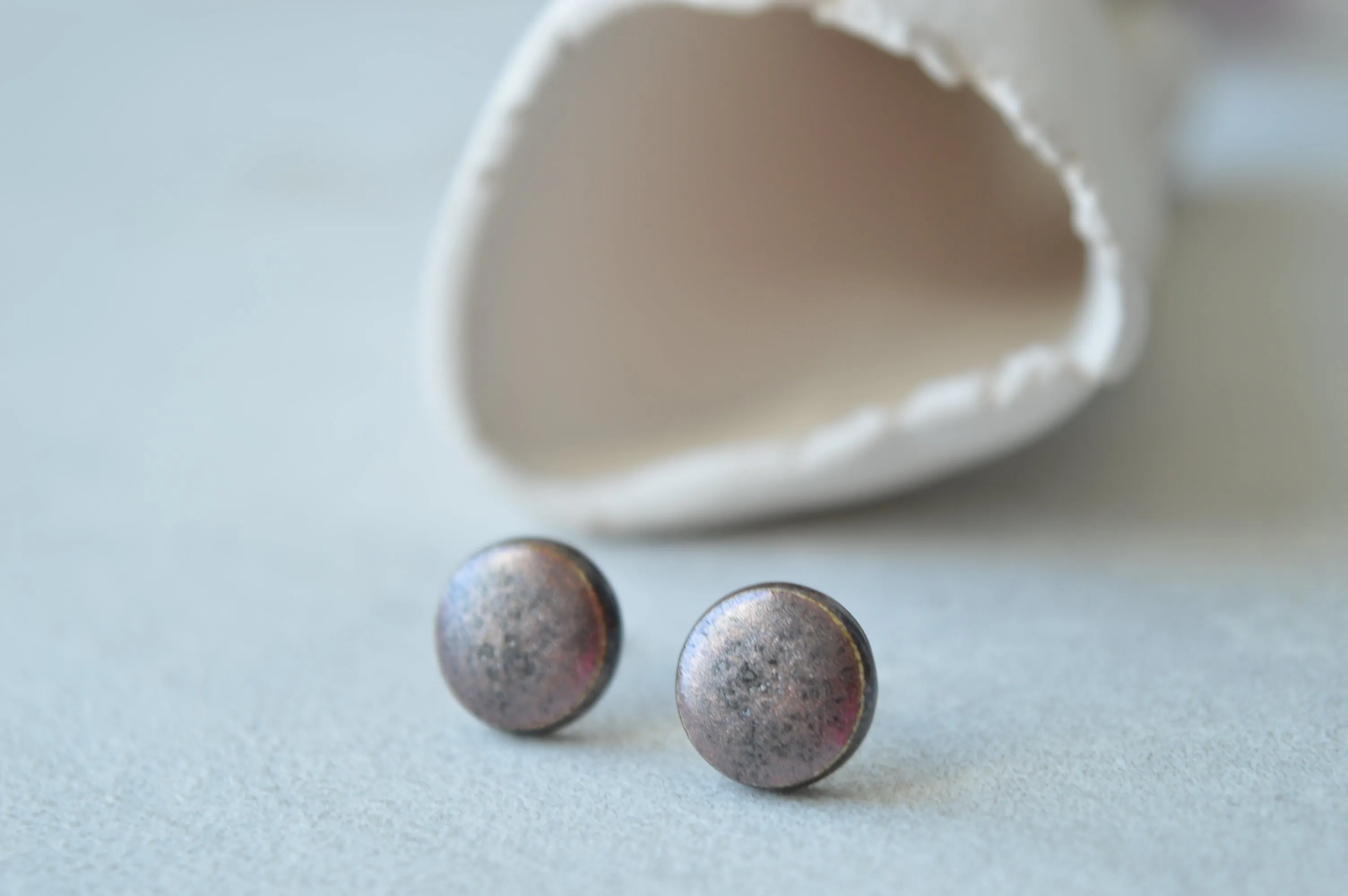 Stud earrings - Copper gold