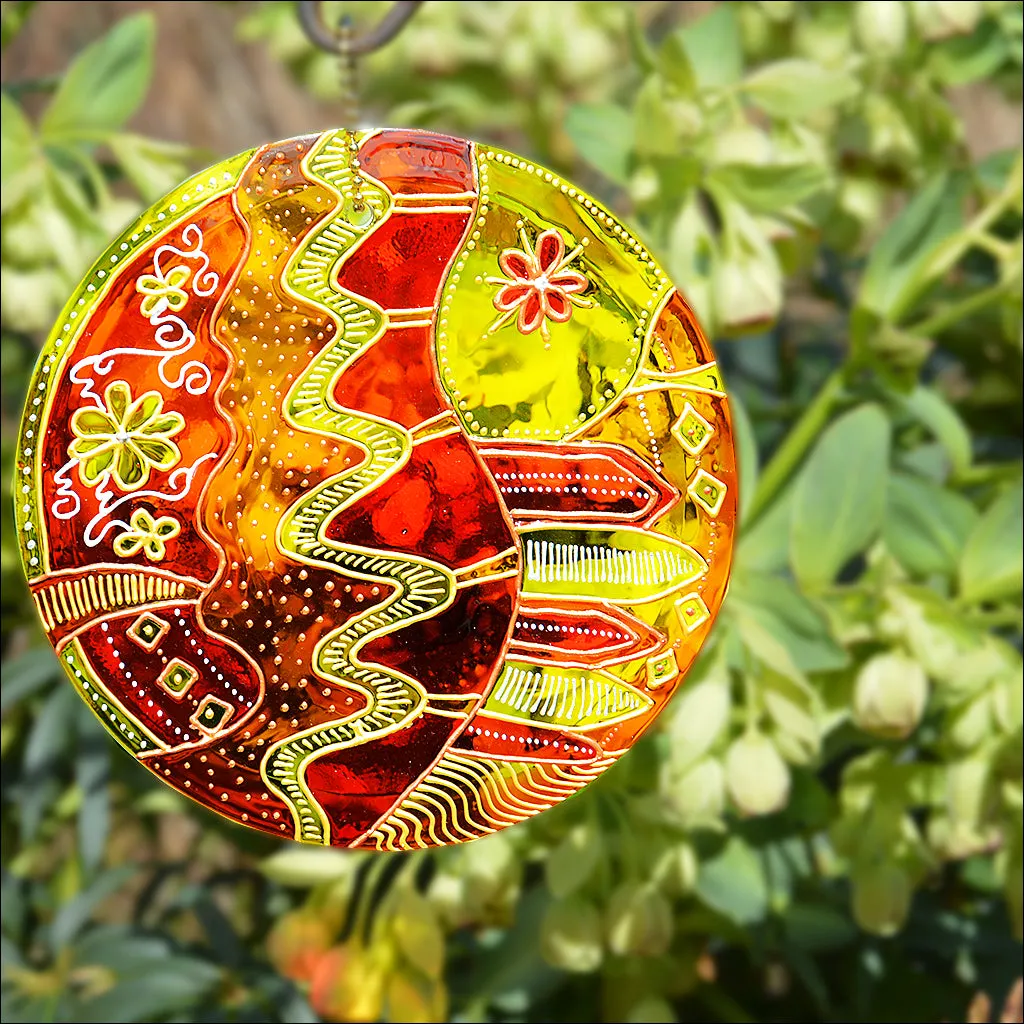 Sunshine Yellow Folk Art Suncatcher