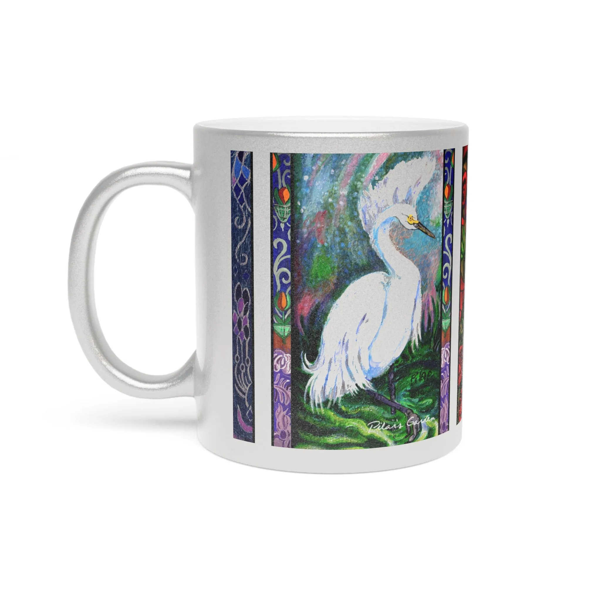 Two Heron's Silver-Coated Mug