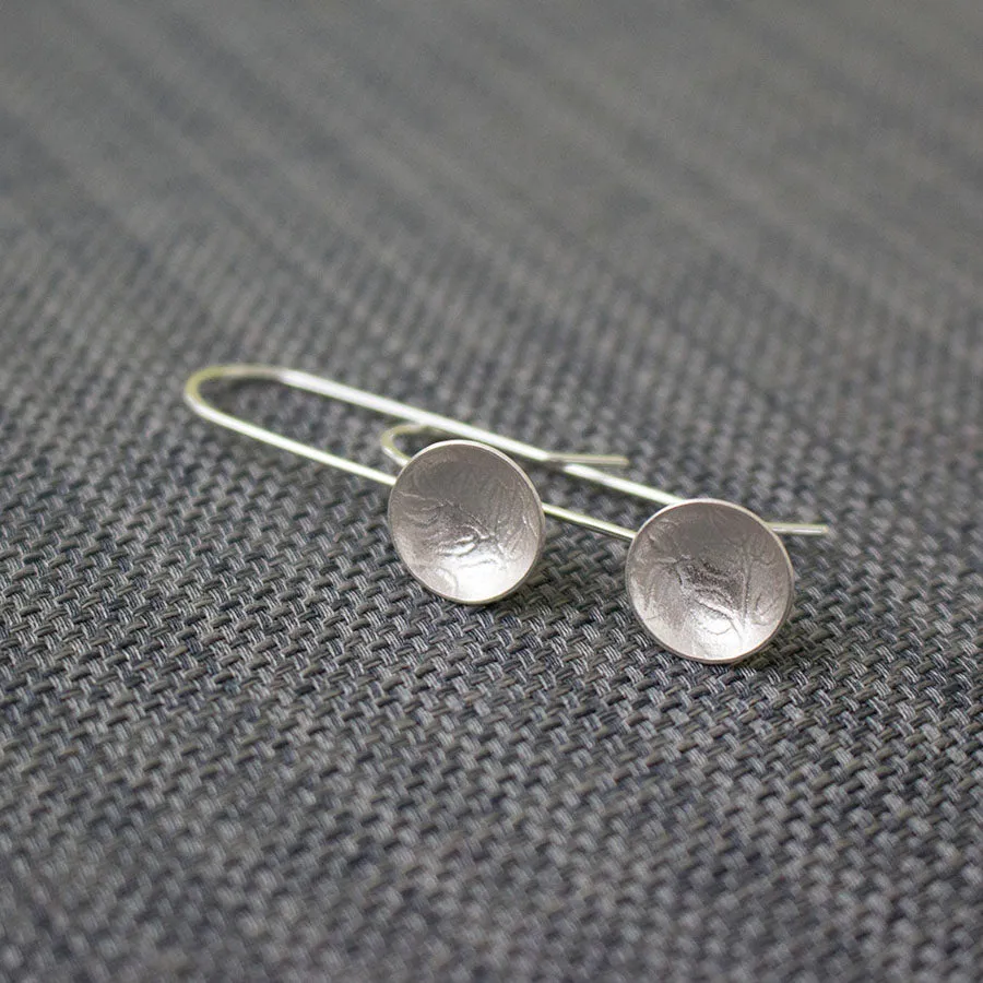 Vines Cup Drop Silver Earrings